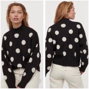 Polka Dot Black and White Sweater H&M women  large